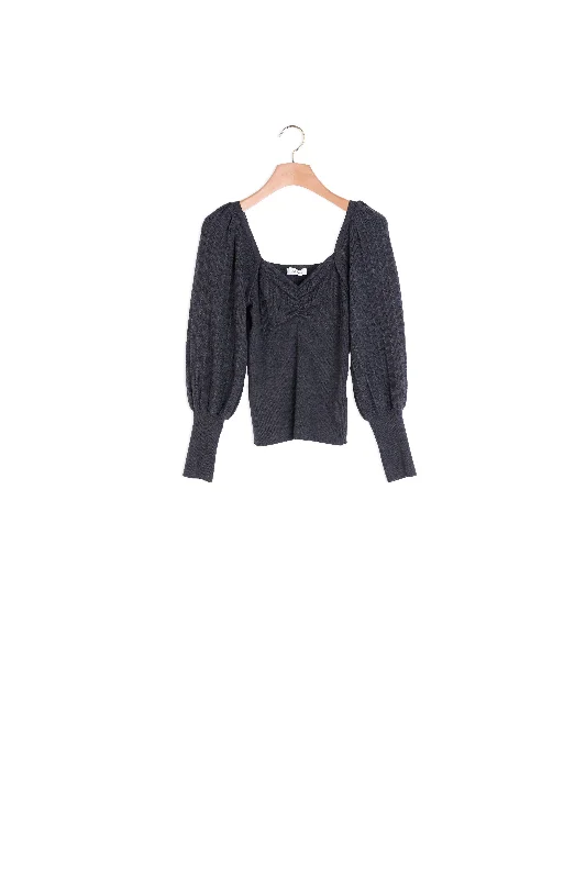 button down women cardigan with vintage buttonsPULL Gris Foncé