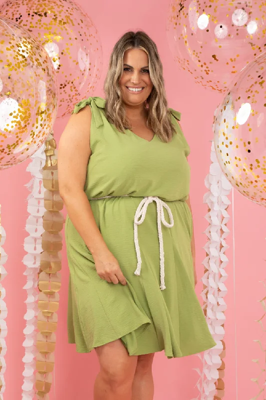 Denim mini dresses with distressed detailsBlake Dress Green