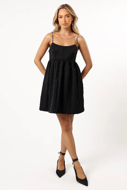 Mini dresses with asymmetric hems for a fashion - forward lookRemmy Mini Dress - Black