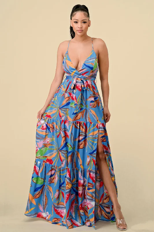 Bodycon dress for a DIY - customized styleLong Floral Printed Maxi Dress