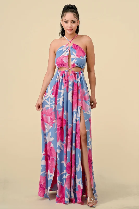 Mini bodycon dress for a night out on the town​Long Halter Printed Slit Maxi Dress